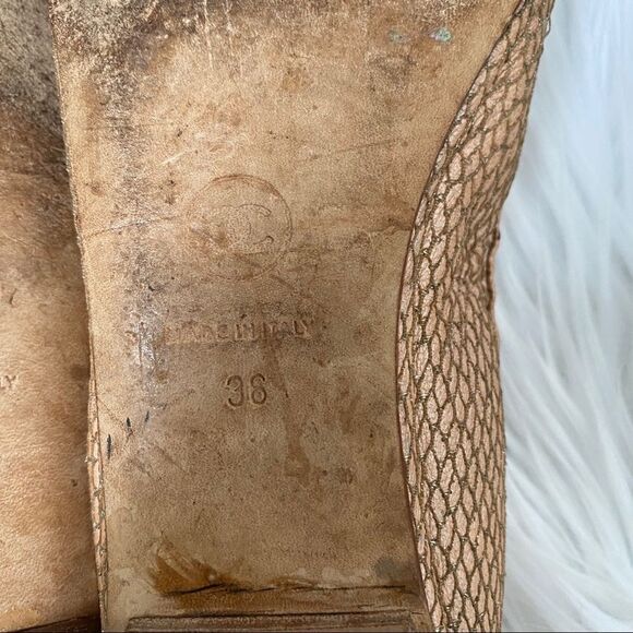 CHANEL tan black python ballerina flats 6 - Picture 7 of 9